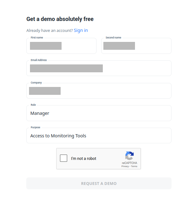 request a demo fill