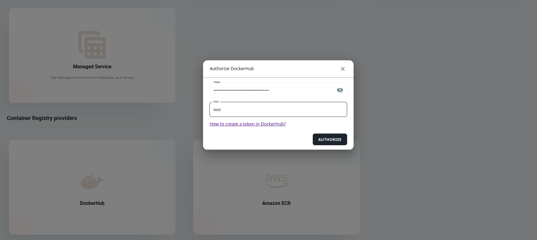 Container registry auth