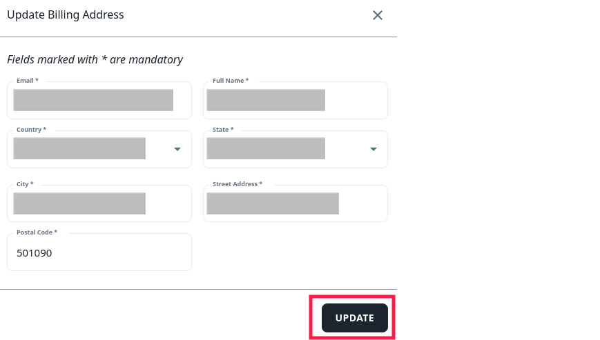 address popup