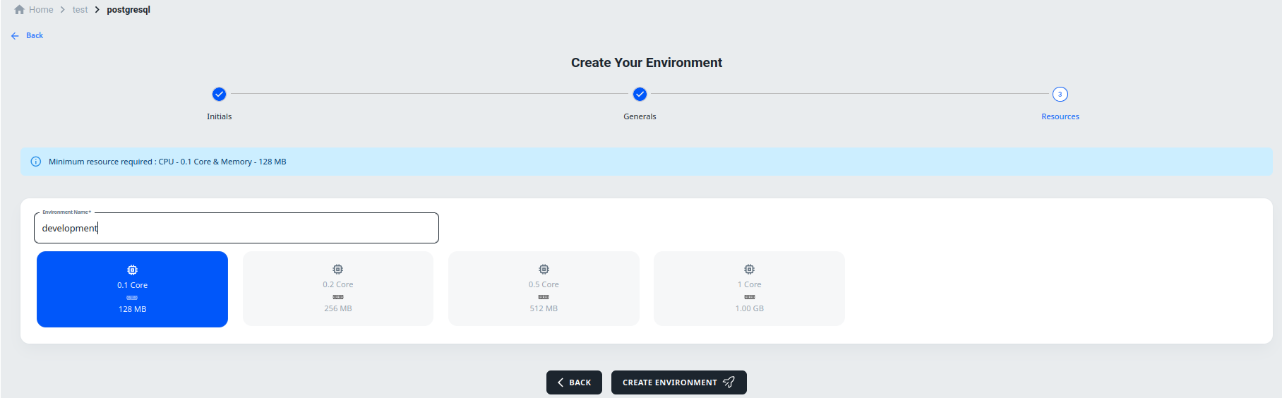create environment