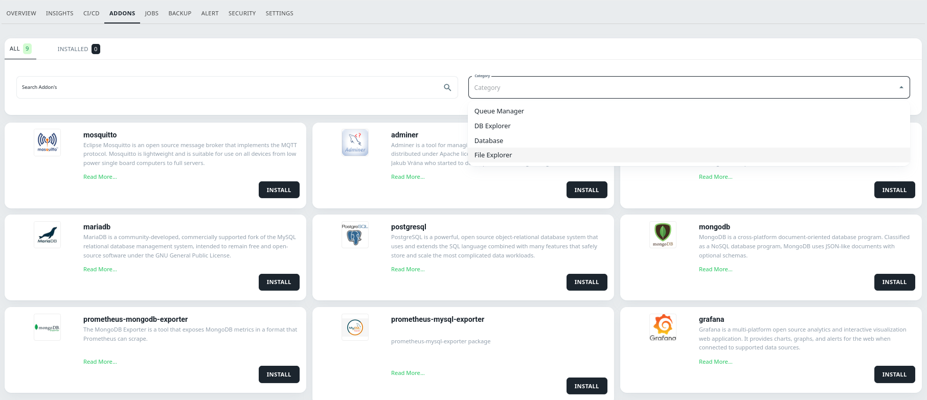 addons category