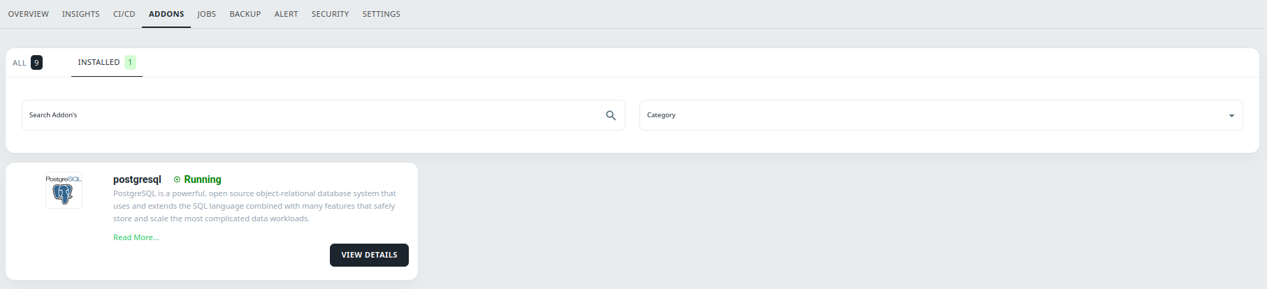 addons installed