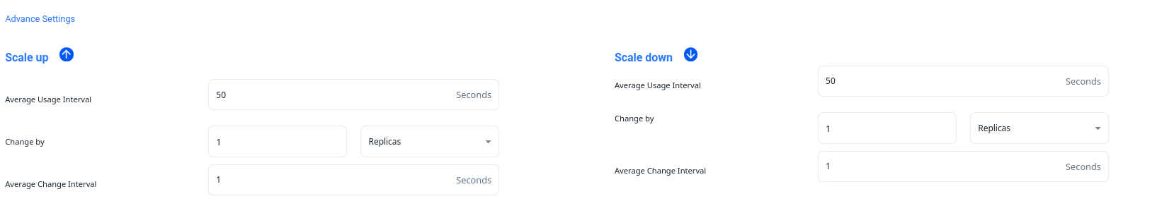 auto scaling advance settings