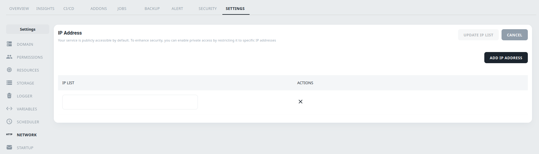settings addip