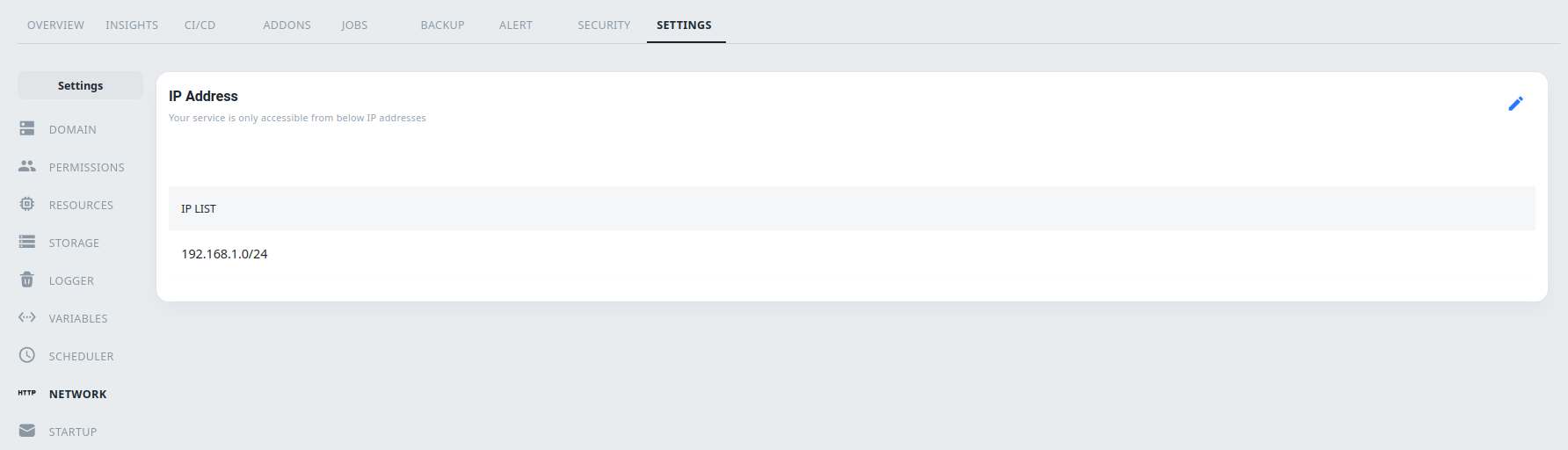 settings addip