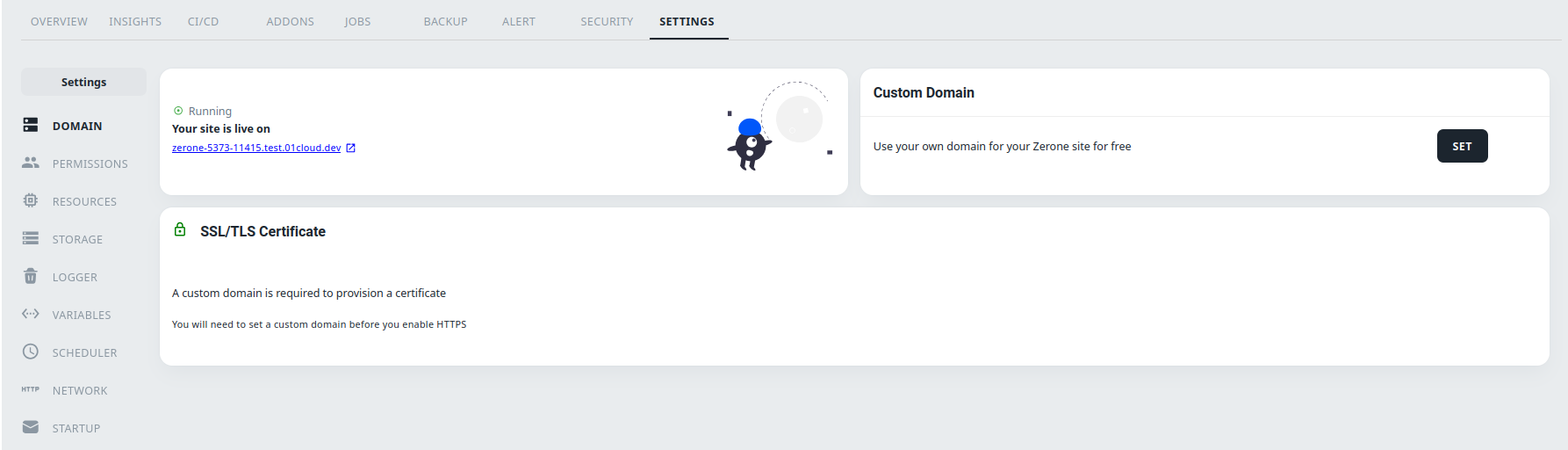 domain settings