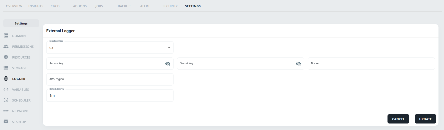 enable logger
