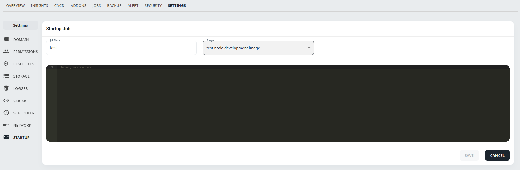 settings startup add