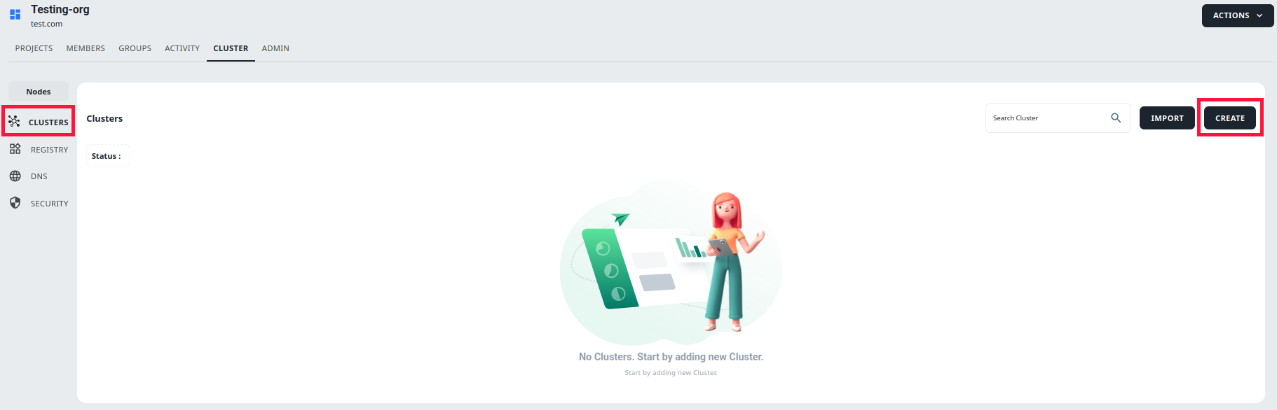 Create new cluster