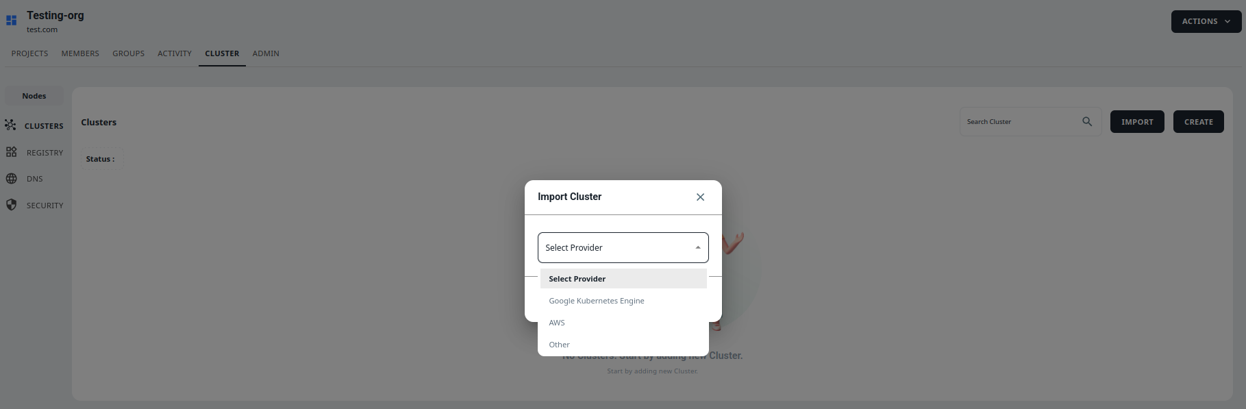 Select provider