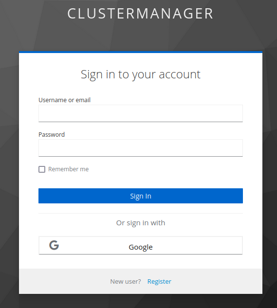 Login Clustermanager