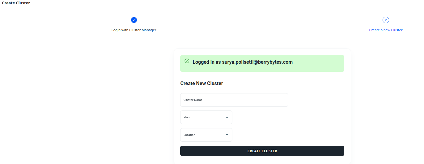 create cluster