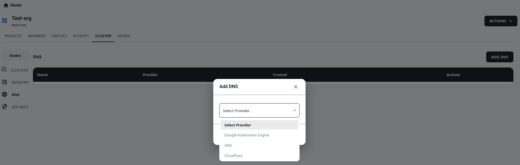 add dns