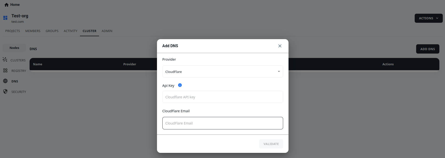 dns popup