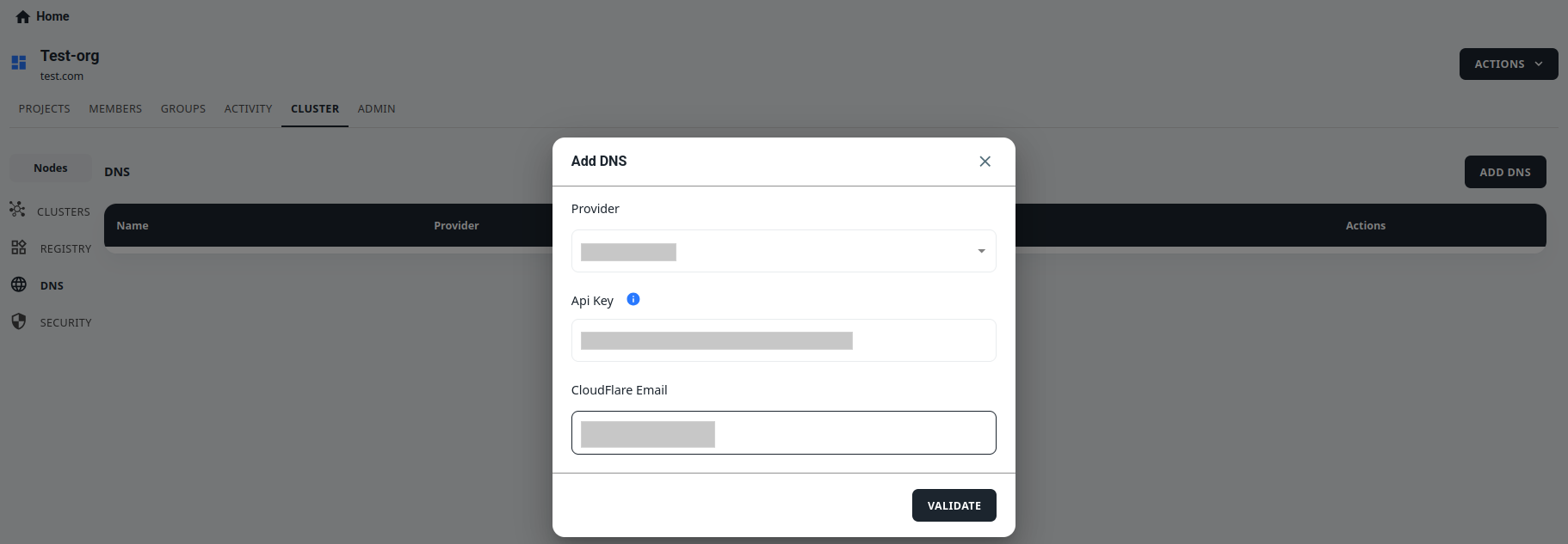 select provider