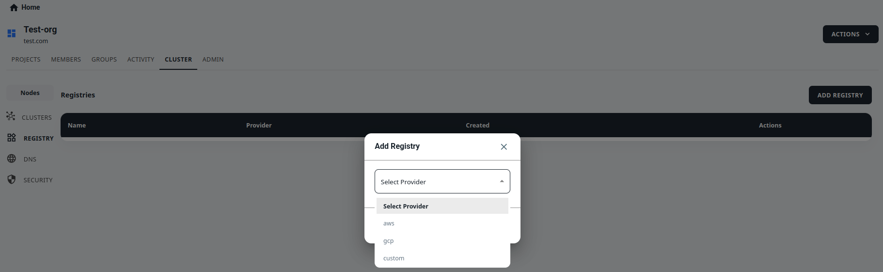 registry popup