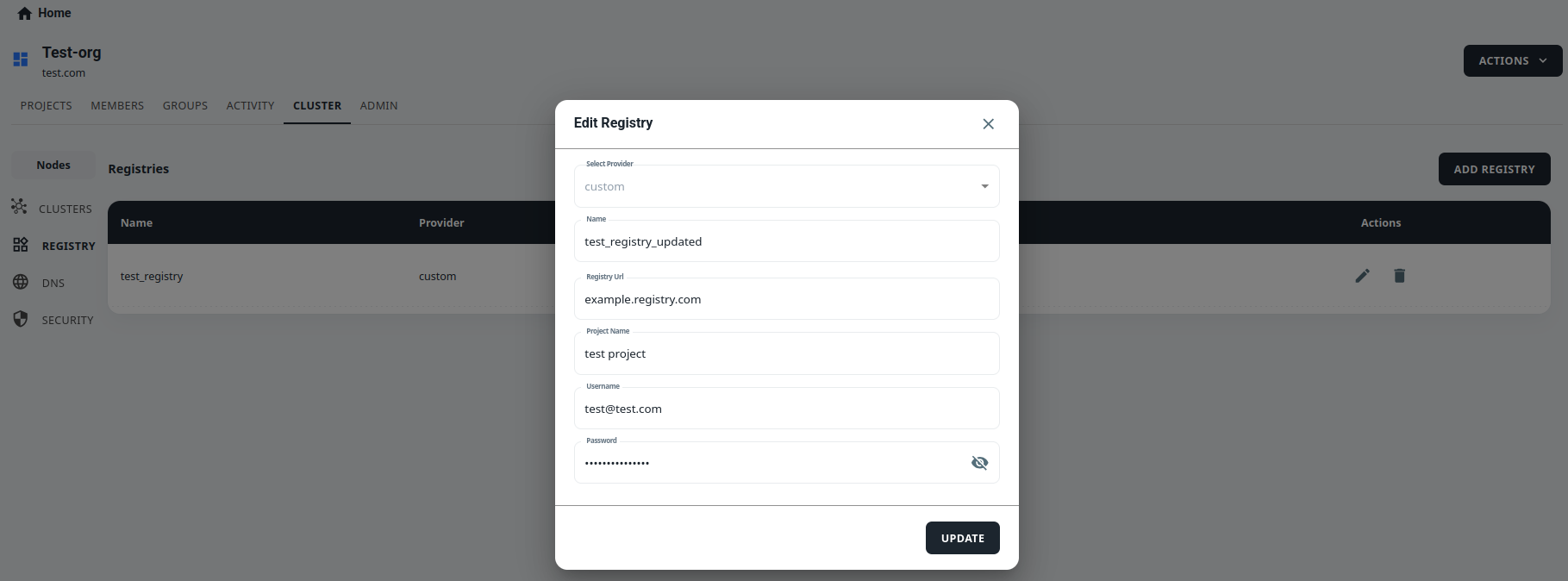 registry popup