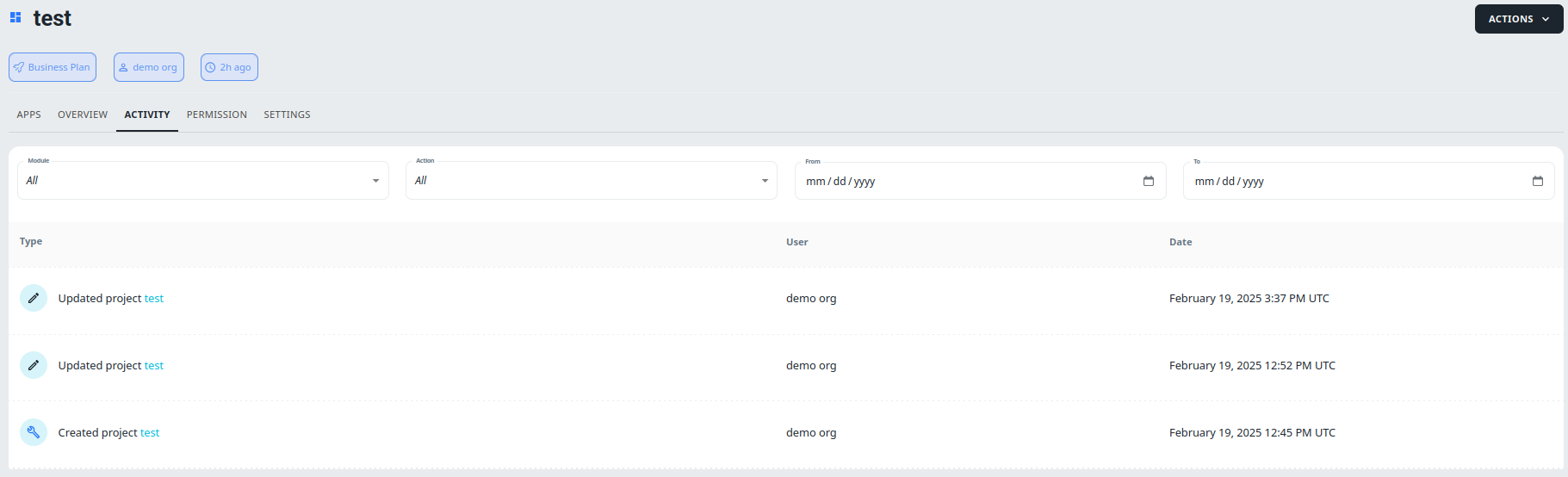overview tab